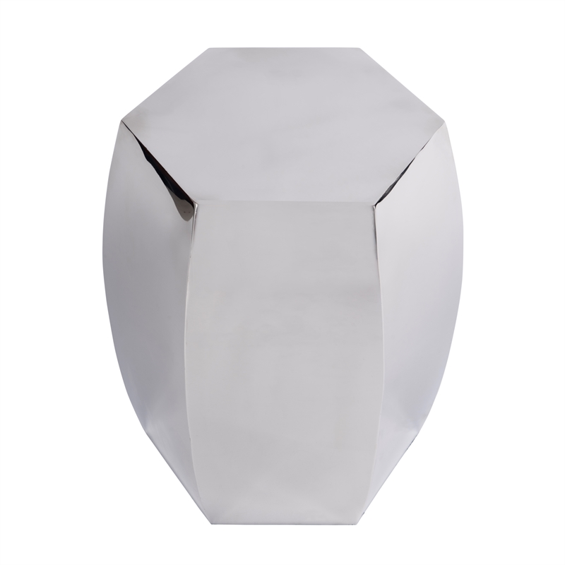 Beaumont Lane Contemporary Carter Side Table in Polished Silver