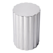 Beaumont Lane Metal Contemporary Side Table in Polished Silver