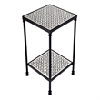 Beaumont Lane Modern Resin and Bone Inlay Side Table in Gray Bone Inlay