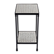 Beaumont Lane Modern Resin and Bone Inlay Side Table in Gray Bone Inlay