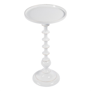 Beaumont Lane Coastal 11&quotW Round Metal Side Table in Metalworks