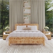 Beaumont Lane Transitional King Burl Wood Panel Bed in Natural