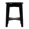 Beaumont Lane Transitional Round Cane and Wood Stool in Brown
