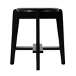 Beaumont Lane Transitional Round Cane and Wood Stool in Brown