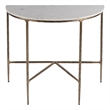 Beaumont Lane Modern Marble and Iron Demilune Console Table in Ivory