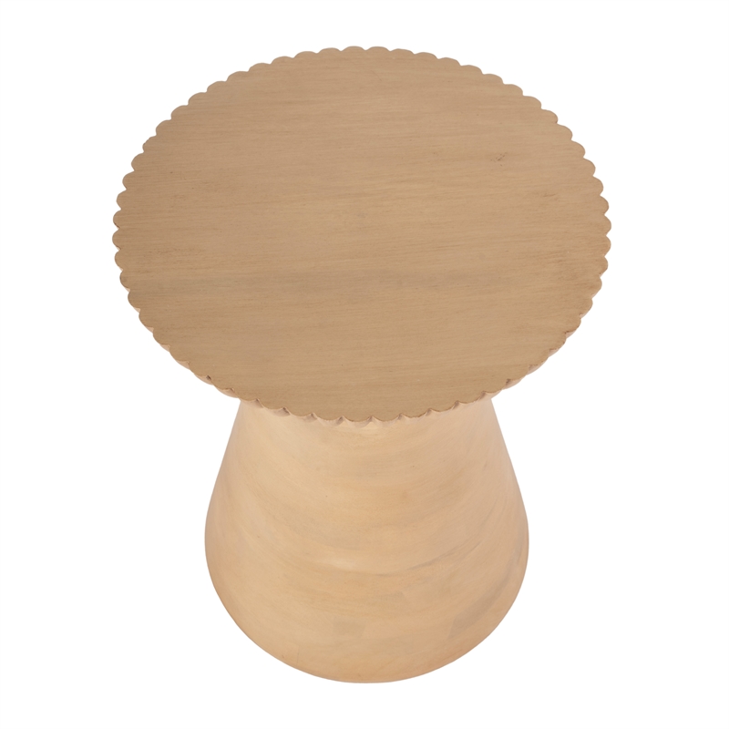 Beaumont Lane Contemporary Round Wood Side Table in Brown Finish