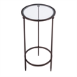 Beaumont Lane Transitional Round Glass and Metal Side Table in Black