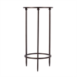 Beaumont Lane Transitional Round Glass and Metal Side Table in Black
