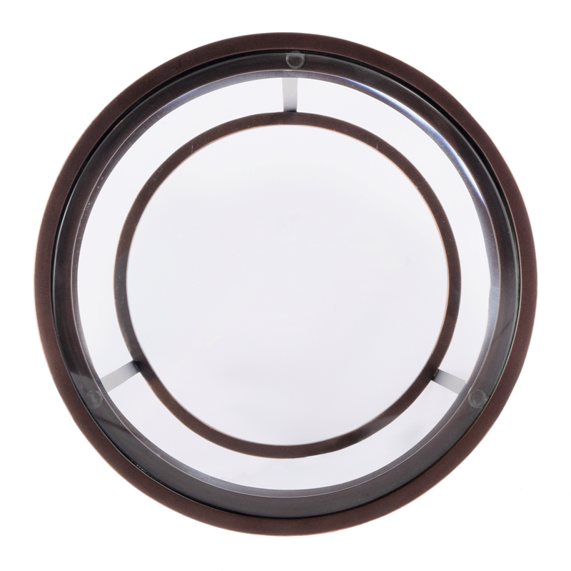 Beaumont Lane Transitional Round Glass and Metal Side Table in Black