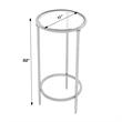 Beaumont Lane Transitional Round Glass and Metal Side Table in Black