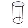 Beaumont Lane Transitional Round Glass and Metal Side Table in Black