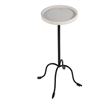 Beaumont Lane Modern Traditional Round Marble and Iron Side Table