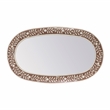 Beaumont Lane Bone Inlay Brown Oval Wall Mirror 40