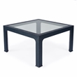 Beaumont Lane Transitional Glass And Square Coffee Table in Navy