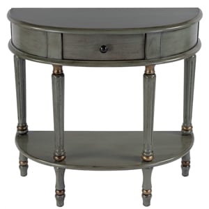 Beaumont Lane Traditional 31.5&quotW Wood Hand Painted Console Table in Green