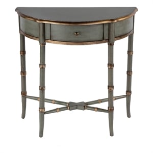 Beaumont Lane Traditional 31&quotW Demilune Wood Console in Pastel Green