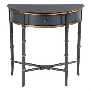 Beaumont Lane Traditional 31&quotW Demilune Wood Console in Pastel Blue