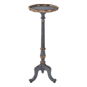 Beaumont Lane Traditional 13.75&quotW Round Wood Plant Stand in Blue