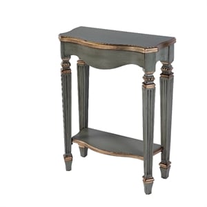 Beaumont Lane Traditional 22&quotW Wood Ballerina Console Table in Green