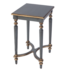 Beaumont Lane Traditional 18&quotW Rectangular Wood Side Table in Blue