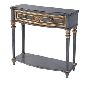 Beaumont Lane Traditional 37&quotW Wood 1 Drawer Console Table in Blue