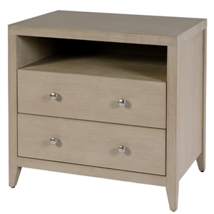 Beaumont Lane Transitional 28&quotW Wood 2 Drawer Nightstand in Taupe