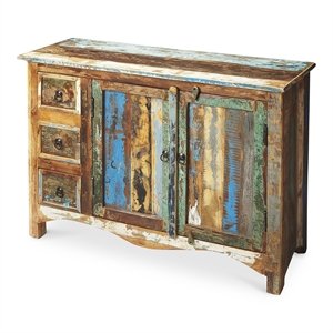 Beaumont Lane Transitional Reverb Rustic Sideboard in Chestnut Finish