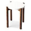 Beaumont Lane Mid-Century Accent Side Table in White & Brown