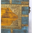 Beaumont Lane Transitional Painted Brass Inlay Wood Storage Trunk Multicolor