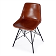 Beaumont Lane Contemporary Inland Brown Finish Leather Side Chair