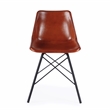 Beaumont Lane Contemporary Inland Brown Finish Leather Side Chair
