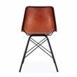 Beaumont Lane Contemporary Inland Brown Finish Leather Side Chair