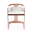 Beaumont Lane Contemporary Rose Gold & White Faux Leather Counter Stool