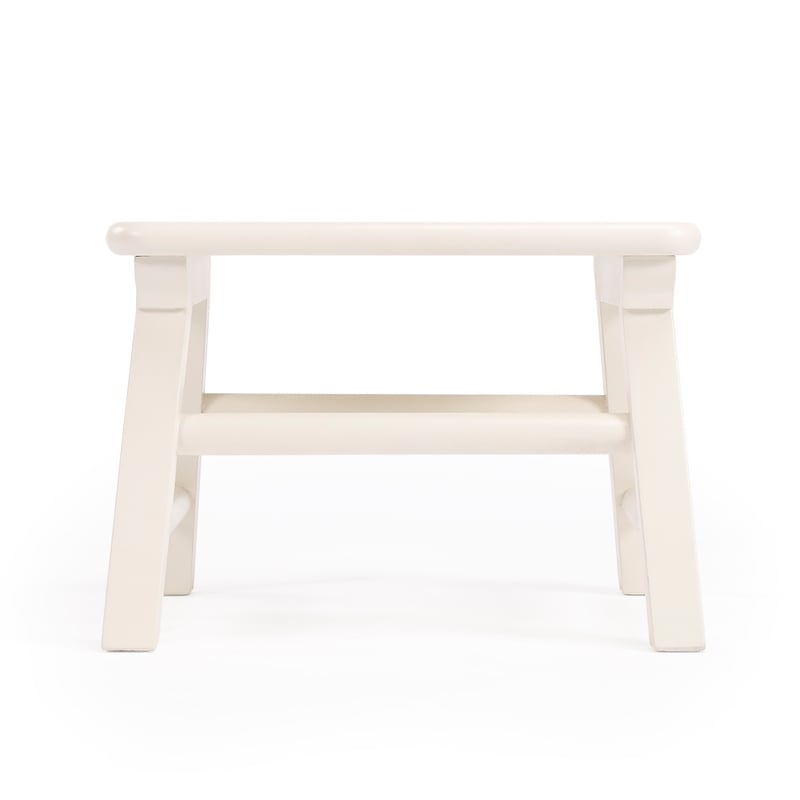 Beaumont Lane Traditional Solid Wood Accent White Step Stool