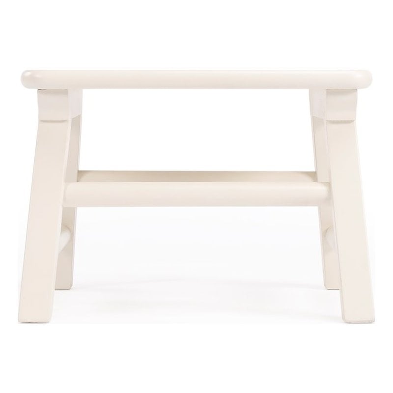 Beaumont Lane Traditional Solid Wood Accent White Step Stool