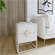 Beaumont Lane Contemporary White Finish 2 Drawers Wood End Table