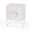 Beaumont Lane Contemporary White Finish 2 Drawers Wood End Table
