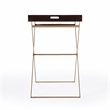 Beaumont Lane Transitional Brown Mango Wood And Gold Cross Legs Tray Table