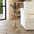 Beaumont Lane Traditional Antique Beige Scalloped Edge Accent Table