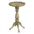 Beaumont Lane Traditional Antique Beige Scalloped Edge Accent Table