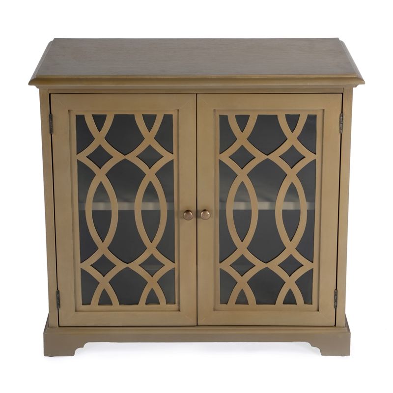 Beaumont Lane Traditional Farmhouse 2-Door Accent Cabinet in Brown