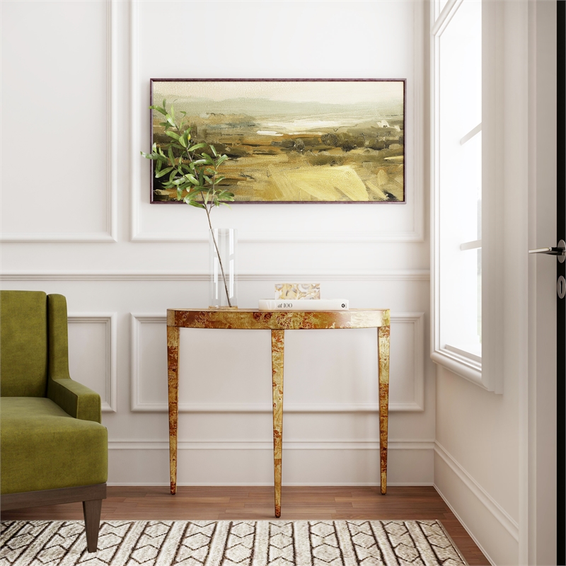 Beaumont Lane Mid-Century Traditional Burl Console Table - Brown