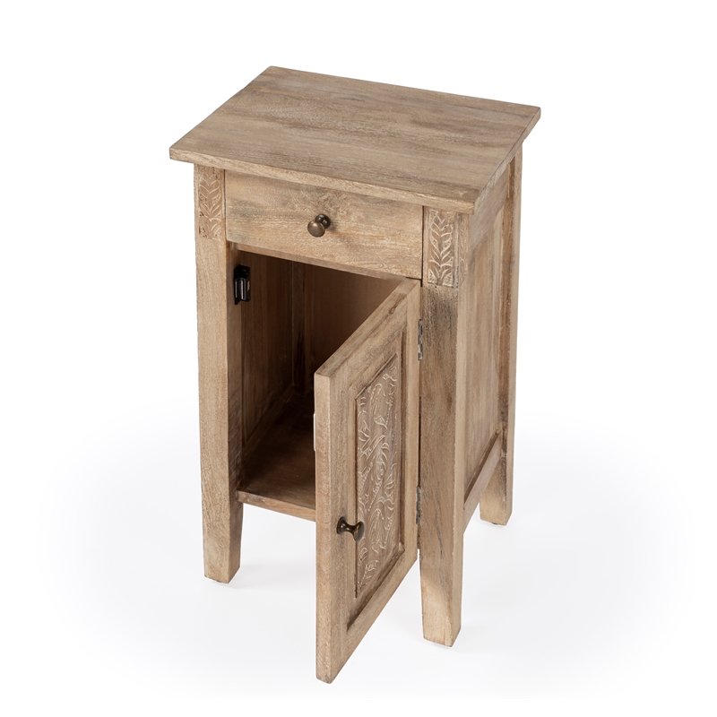 Beaumont Lane Transitional Solid Wood End Table in Natural Finish