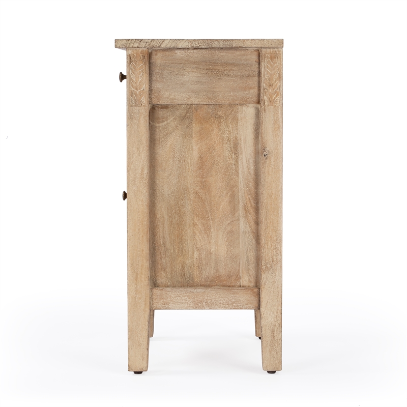 Beaumont Lane Transitional Solid Wood End Table in Natural Finish