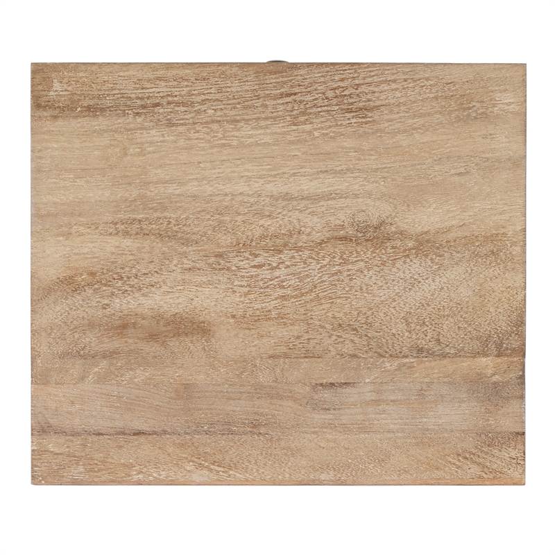Beaumont Lane Transitional Solid Wood End Table in Natural Finish