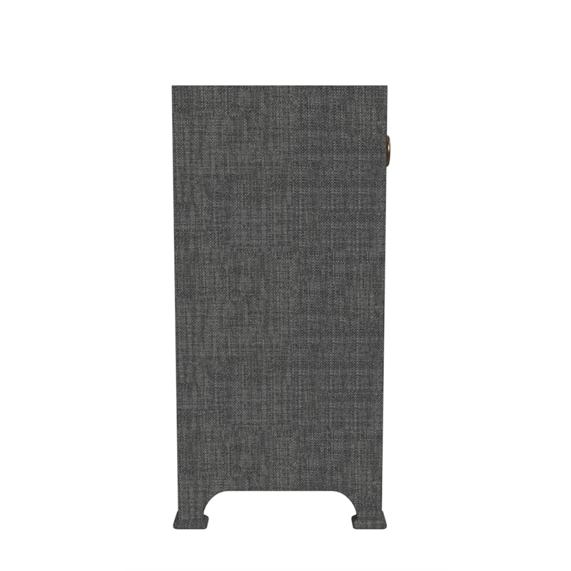 Beaumont Lane Traditional 2-Drawer Raffia Cabinet - Charcoal