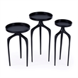 Beaumont Lane Contemporary Outdoor Scatter Table Set Of 3 - Black