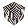Beaumont Lane Contemporary Square Bone In-Lay End Table - Black