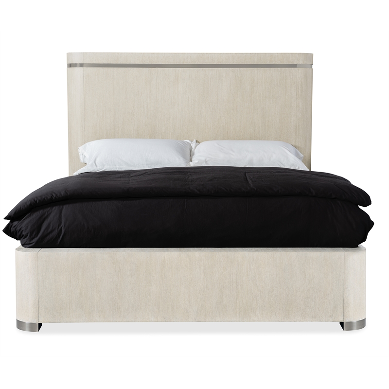 Beaumont Lane Contemporary Queen Wood Panel Bed in Natural Finish