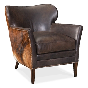 Beaumont Lane Traditional Leather Club Chair in Dark Brown Leather
